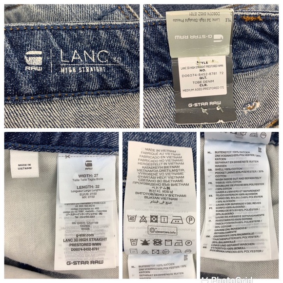 G-Star Raw Lanc 3D High Straight Prestored Blue Jeans, NWT, 27 - Picture 16 of 16